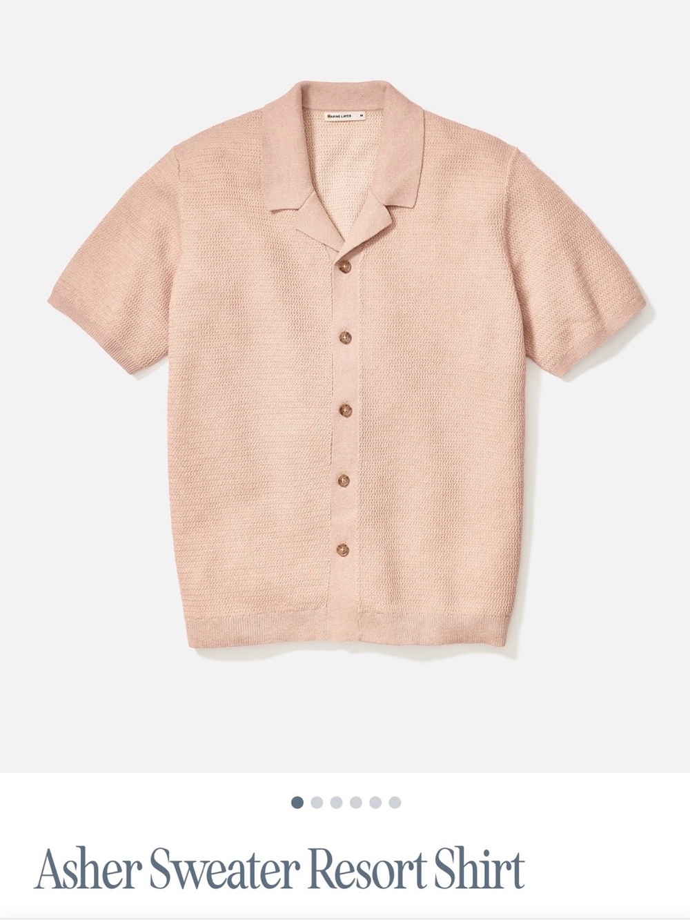 NWT Marine Layer Men’s XL Sweater Resort Shirt - coral(color is Raw Earth).